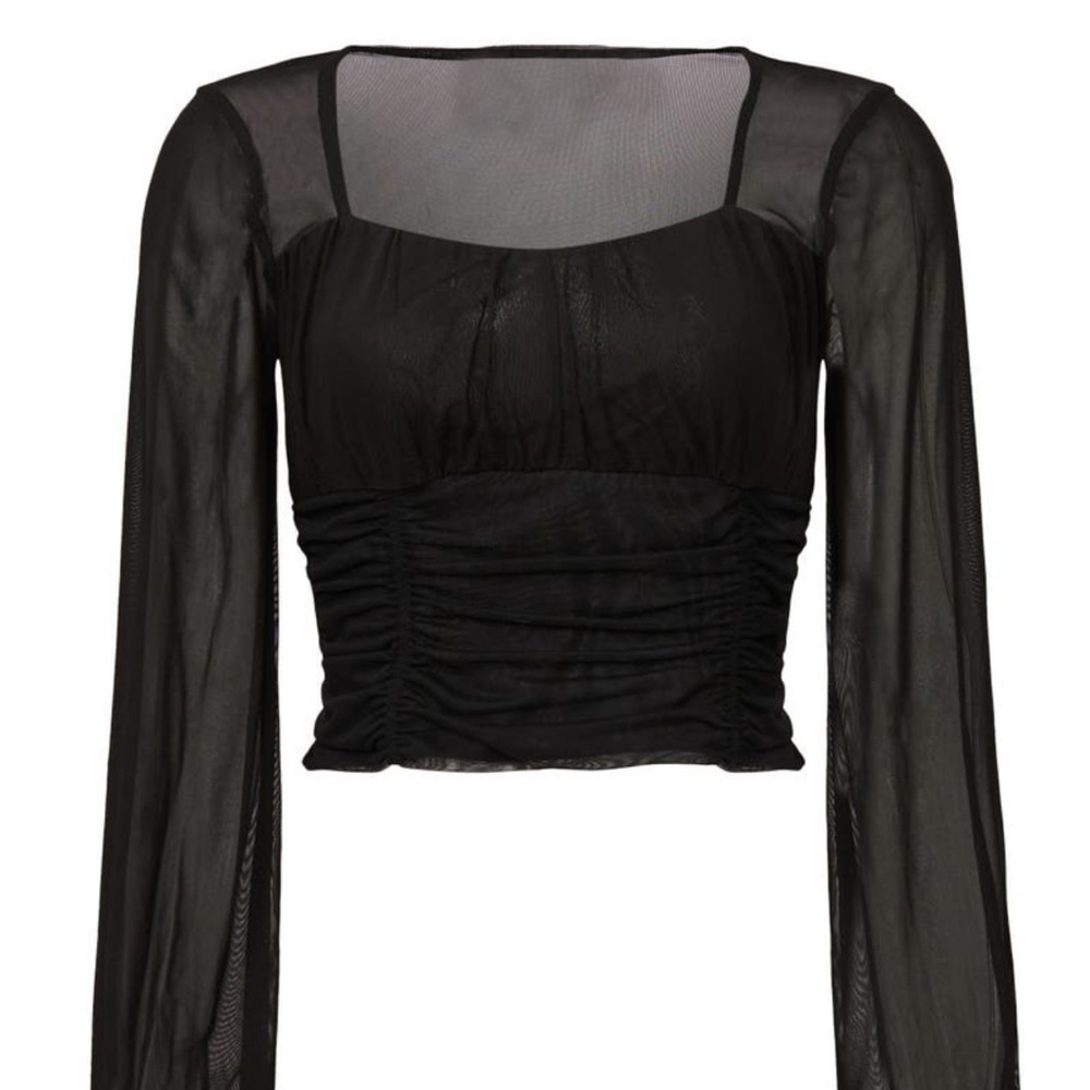 Louna Ruched Mesh Top